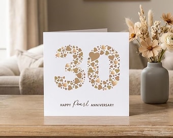 30th Anniversary Card Pearl - Milestone Card for Partner