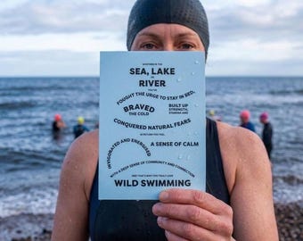 Wild Swimming Birthday Card - Card for Wild Swimmer - Cold Water Swimming Gift - Open Water Swimmer - Sea Swimmer Card