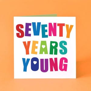 Carte d'anniversaire soixante-dix ans jeune - Lot de 5 cartes d'anniversaire