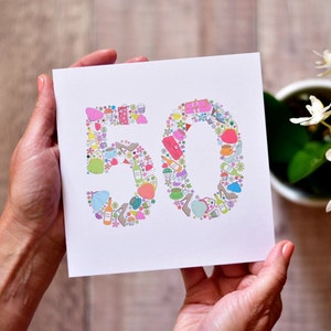 Girlie Things 50th Birthday Card - Pack of 5 Birthday Cards