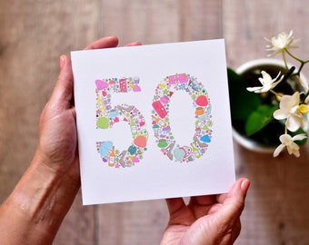 Girlie Things 50th Birthday Card