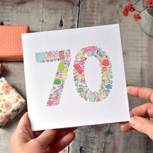Carte Girlie Things 70e anniversaire - Lot de 5 cartes d'anniversaire