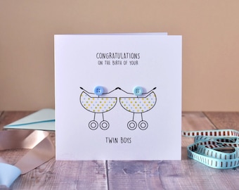 Baby Twins Congratulations Card