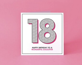 Happy 18th Birthday to a Wonderful Daughter Card - 18 Years Old Milestone