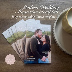 Elegant Wedding Magazine Template | Customizable Canva File | Wedding Welcome Booklet | Editable Digital Download | The Belle Figlia House