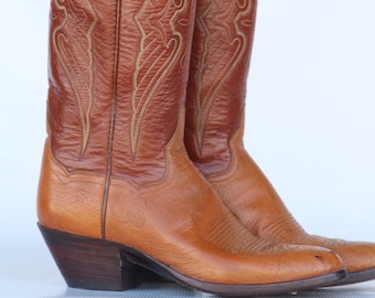 Beautiful tall vintage TO Stanley Ostrich & leather women’s cowboy boots 8B MINT