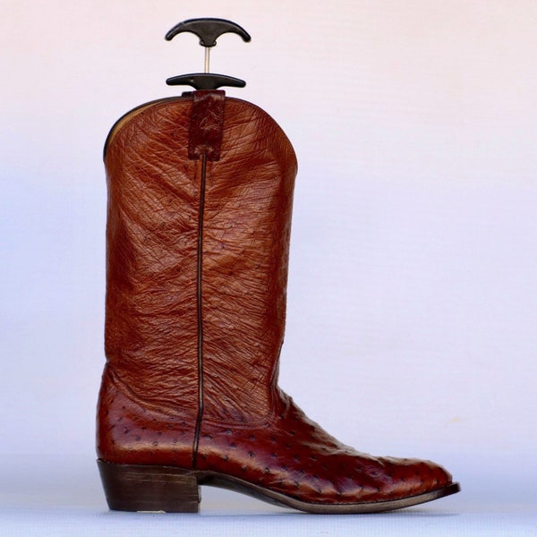 Bottes De Cowboy Vintage Larry Mahan Pour Femme - Noir Et Blanc, Cuir, Taille US 6