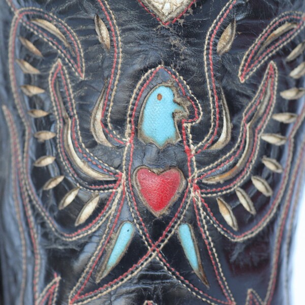 SOLD! vintage circa 1950's Texas Eagle cutout leather cowboy boots 9 D