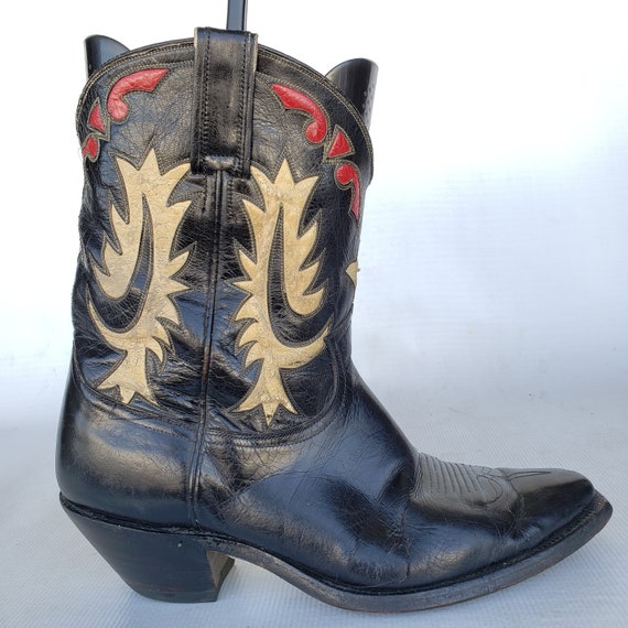 Vintage Acme cutout leather mens cowboy boots 10.5