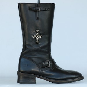 Unique Studded Frye women&#39;s engineer motorcycle boots 9 B