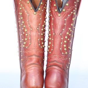 MINT Beautiful Sexy vintage Miss Capezio Studded leather womens cowboy boots 7 M image 4