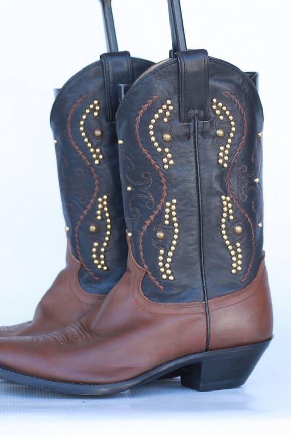 tone leather ladies cowboy boot 