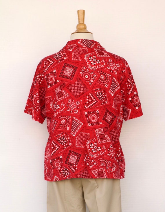 Vintage Red Bandanna Womens Western Shirt - image 2