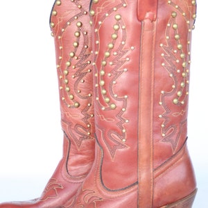 MINT Beautiful Sexy vintage Miss Capezio Studded leather womens cowboy boots 7 M image 1