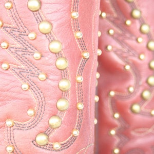 MINT Beautiful Sexy vintage Miss Capezio Studded leather womens cowboy boots 7 M image 2