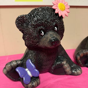 Hand-Painted Ceramic Bear Figurine – Rich Mole Ceramics Cabin Decor