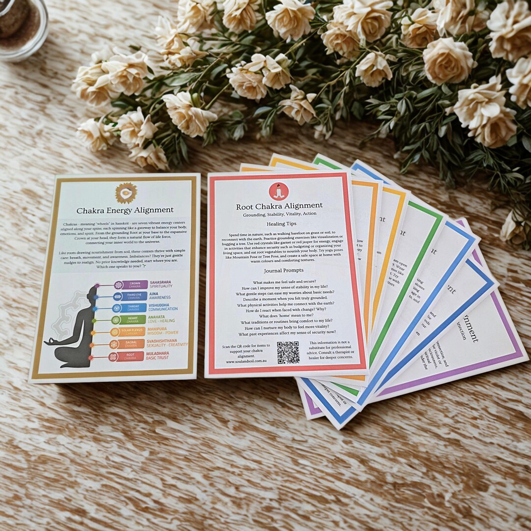 Allignment Card Discover Inner Harmony With Soul & Soil 7 Chakra Alignment Cards and ...