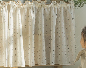 Colorful Bean Sheer Curtain, Light Filtering Short Valance For Kid's Room,1 Panel
