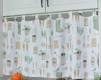 Cartoon Valance Curtain, Farmhouse Small Window Drape, Rod Pocket  Semi Blackout Short Curtain
