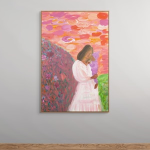 Being held / Illustration / Art Print / A4, A3, A2, A1 / Wall Art / Mothers Day Gift / Romantic Painting