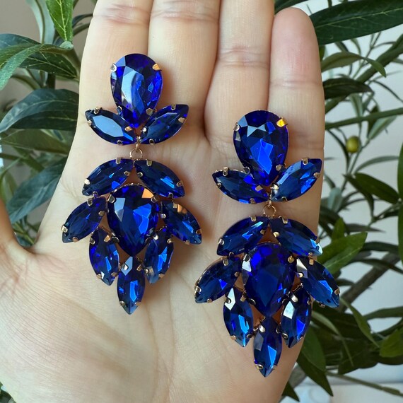 Orecchini Pendenti da Donna in Cristallo Blu Royal Retrò ... - Alibaba