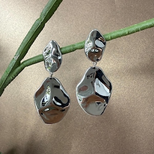 Pendientes colgantes de oro, de plata o oro, de latón chapado en oro de 14 quilates, largos y esculturales, regalo de joyería moderna.