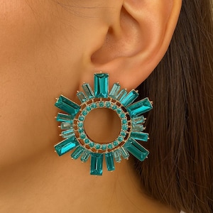 ピアス AMINA MUADDI Earring (CAMERONHOOPMINI SUN) Amina Muaddi | Cameron hoop mini white and silver crystal