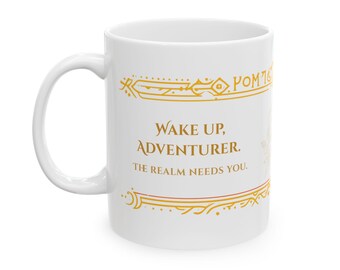 Dungeon Master Mug | Wake Up Adventurer Coffee Mug | DND Gift for DM | Tabletop RPG Mug | Fantasy Gamer Cup