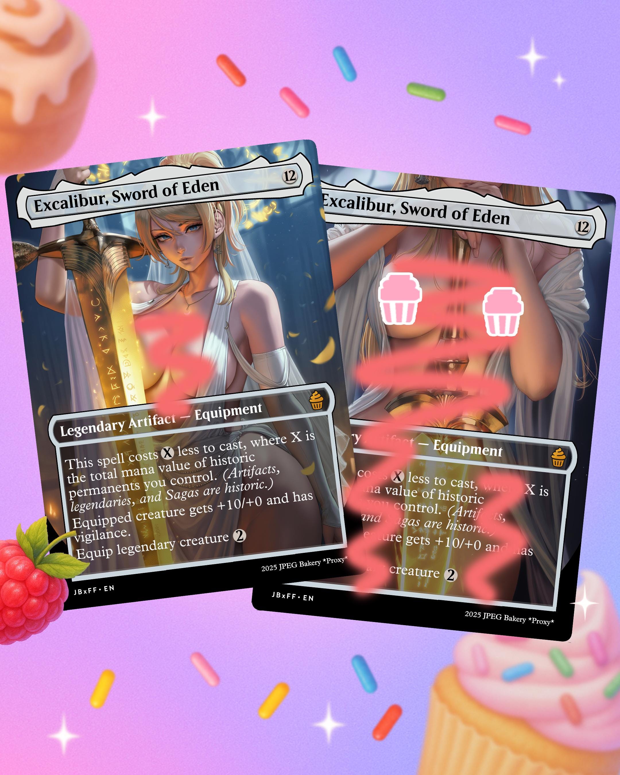 Excalibur, Sword of Eden x Lunafreya | MTG x Final Fantasy Proxy Card