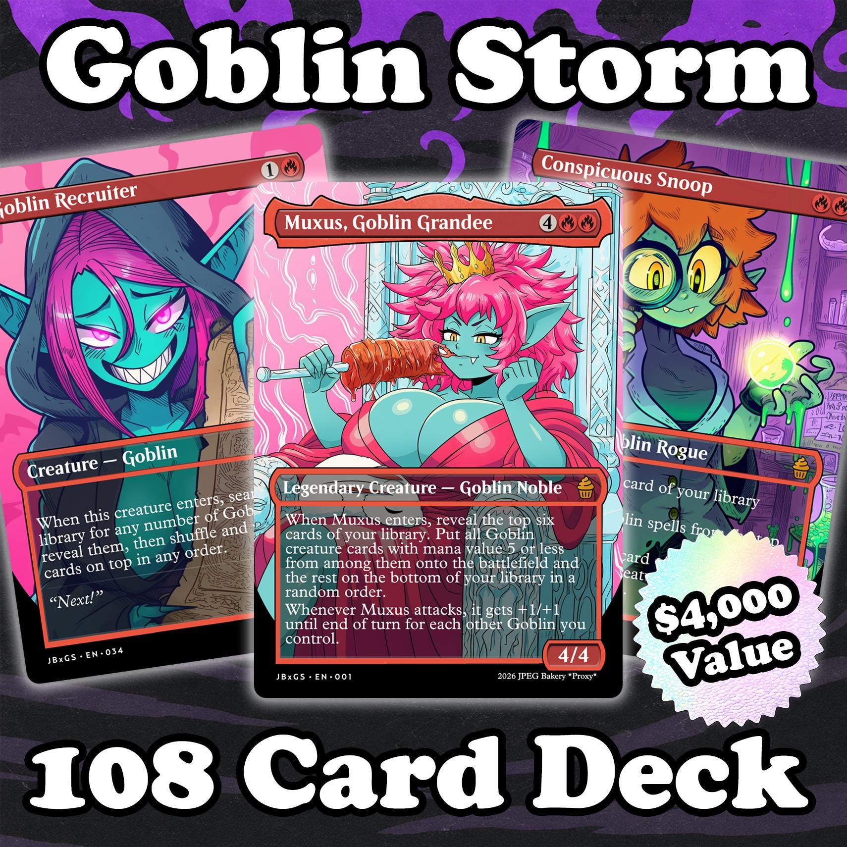 Goblin Storm Commander Precon Deck! 108 Double-sided Full Art
