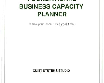 Foundational Business Capacity Planner | Time Management Dashboard | Solo Workload System | Resource Allocation Spreadsheet