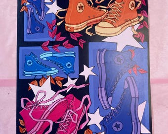 Converse Sneaker Art Print: Colorful Shoe Illustration