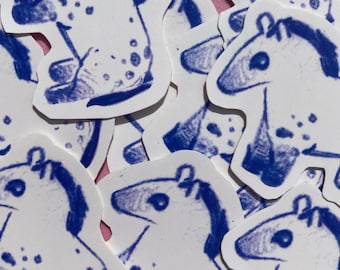 Mini Blue Horse Sketch Sticker