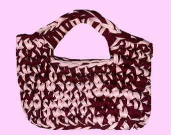 Mini G bag crochet pattern- T- shirt yarn handbag pdf step-by- step tutorial for beginners