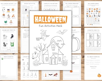 Halloween Activity Pack, Learning Worksheets for Kids (PDF)