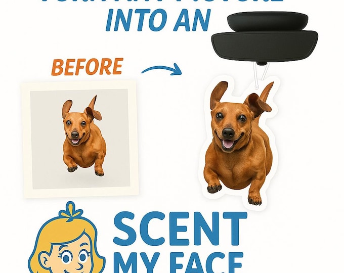 Custom Photo Car Air Freshener – Personalized Face, Pet, or Logo – Double-Sided Scented Gift – Unique Car Accessory