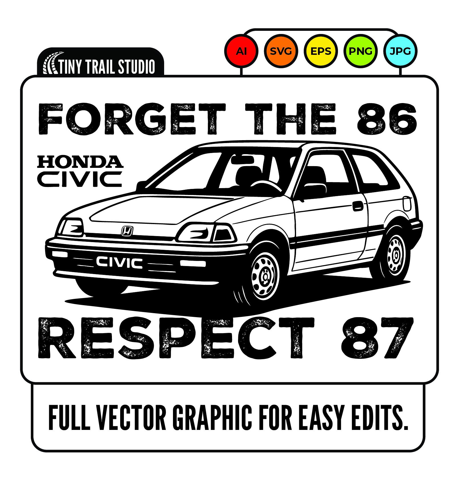"I Love My Civic" Silhouette Decal Sticker - 20cm X 8cm For 4th Gen (ED/EC/EE) Honda Civic Tuning