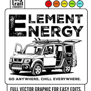 Elementenergi | Honda Elementvektordesign | ai svg eps png jpg | Husbilslivsgrafik | Digital nedladdning för klistermärken och tröja