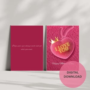 Cartão de dia das mães rosa de luxo, ótimo presente para o dia das mães. Diga "eu te amo" para sua mãe