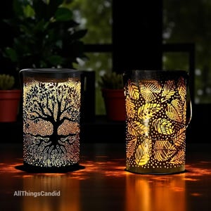 Tree of Life Solar Lantern: Weatherproof Garden Patio Decor