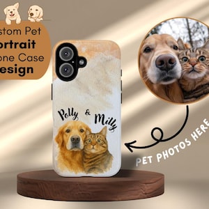 ペットの写真入りスマホケース - 犬や猫の名前入りケース - iPhoneとSamsung対応 - マットまたは光沢 - 送料無料