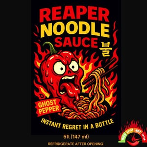 Local pick up only! Reaper Noodle Sauce – Ghost Pepper Chili Garlic Sauce for Ramen, Stir-Fry & More, Smoky, Small-Batch Artisan 5 oz Bottle