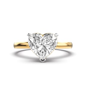 Heart Shape Lab Grown Diamond Engagement Ring, IGI Certified CVD Diamond Gold Ring, Romantic Diamond Ring, Lab Grown Solitaire Promise Ring