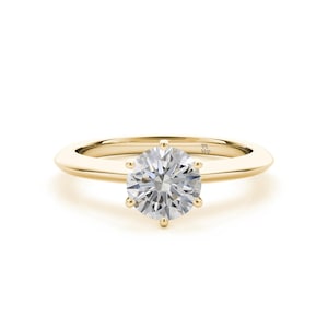 2.00 Carat Round Shape Lab Grown Diamond Solitaire Engagement Ring, IGI Certified E VS Lab Diamond Ring, Lab Created Solid Gold Wedding Ring