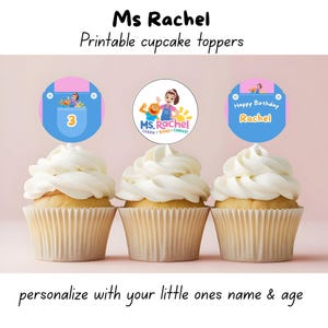 Editable Ms. Rachel Cupcake Toppers: Printable Birthday Party Decor (Digital Download)