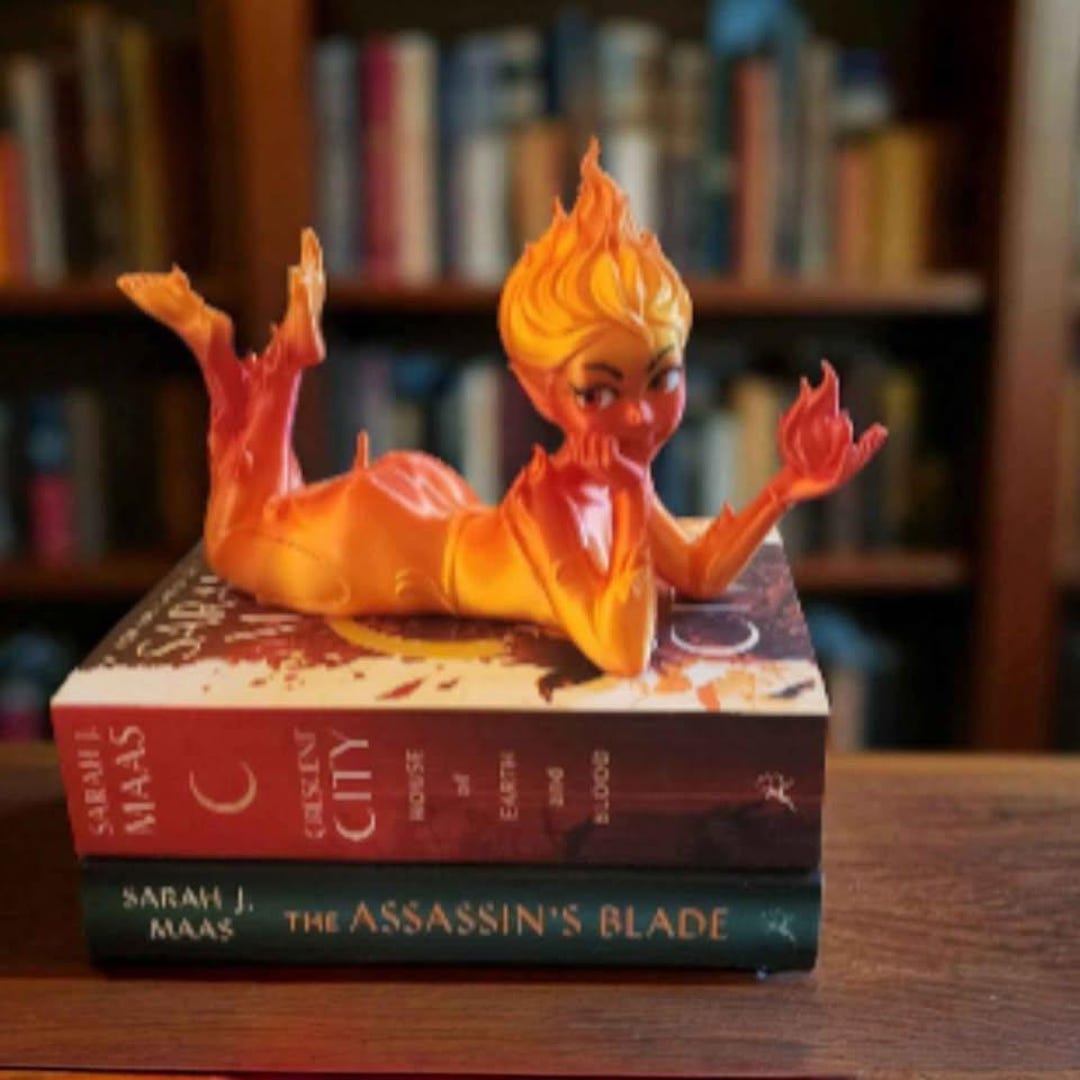 Lehabah Fire Sprite Bookshelf Guardian Inspired by Crescent City