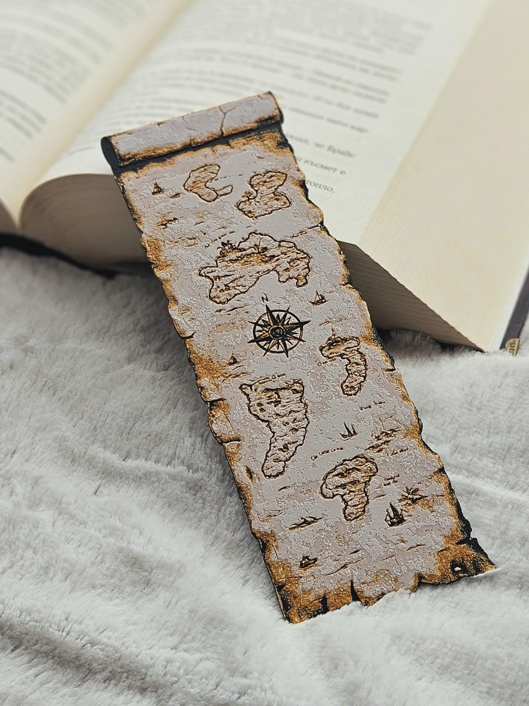 Pirate Map Bookmark: Weathered Parchment Treasure Map - Etsy