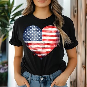 USA Flag Heart Shirt: Patriotic 4th of July Tee