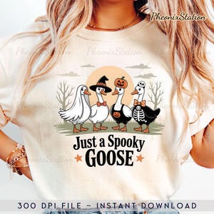 Just a Spooky Goose PNG, Funny Halloween Goose Png, Goose in Halloween Costumes Sublimation, Cute Horror Png, Spooky Goose, halloween spooky