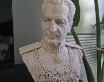 Buste de Mohammadreza Shah Pahlavi | Impression 3D du dernier Shah d'Iran - Art pré-révolutionnaire islamique